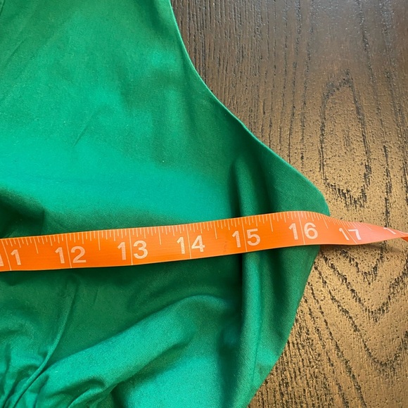 1901 GREEN PLEATED COLLAR SHIRTDRESS WITH FRONT BUTTONS AND WAIST TIE, Size 6 - Picture 7 of 8